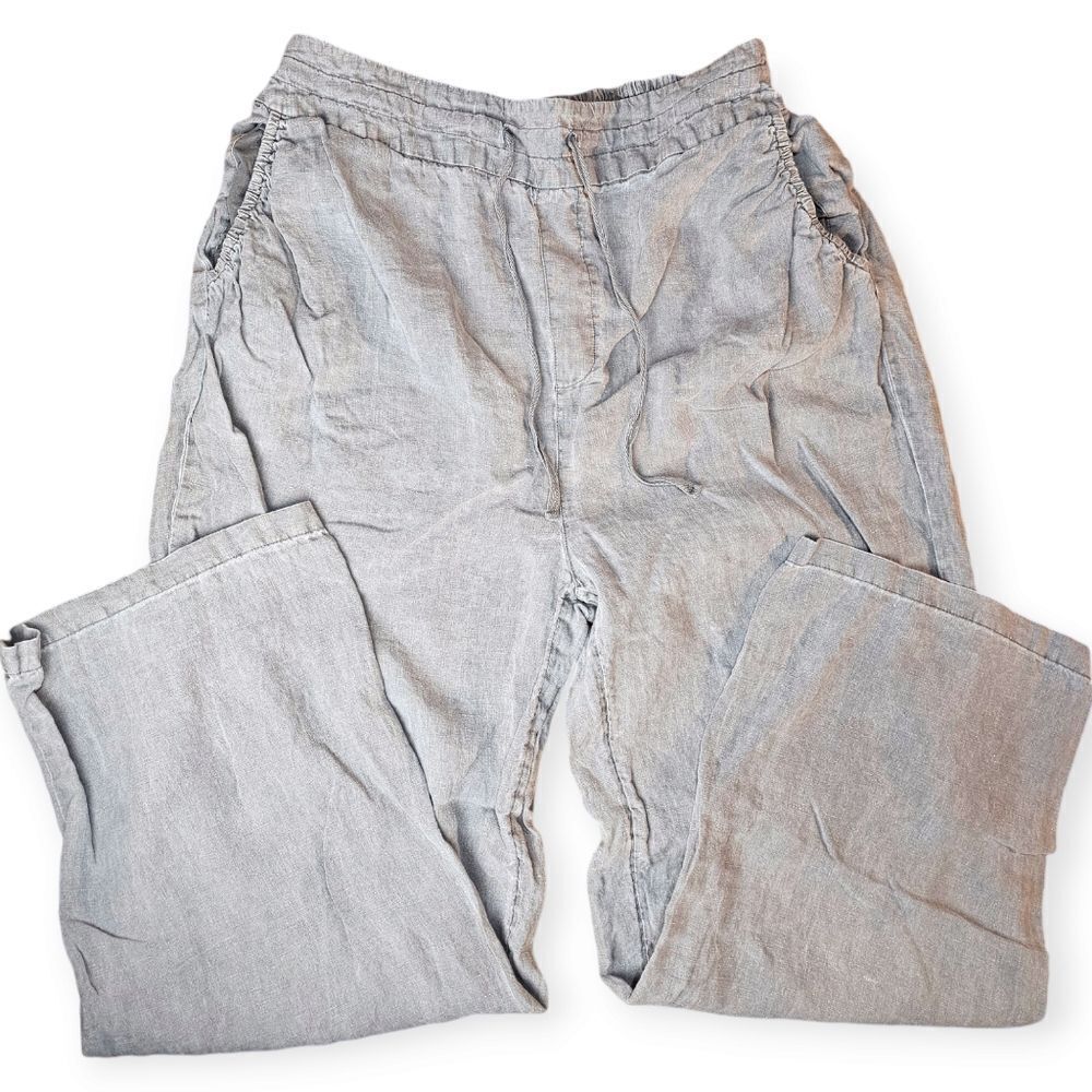 ✨ Artisan NY Linen Wide-Leg Pants – Light Grey ✨